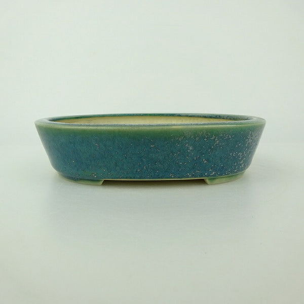 盆栽鉢 青香 小型 長辺 約14.8cm 楕円鉢 釉薬 h1198426713