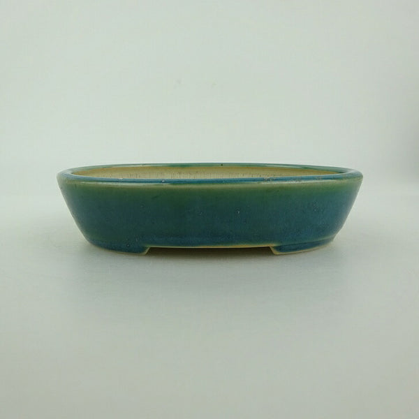 盆栽鉢 青香 小型 長辺 約10cm 楕円鉢 釉薬 c1198403397