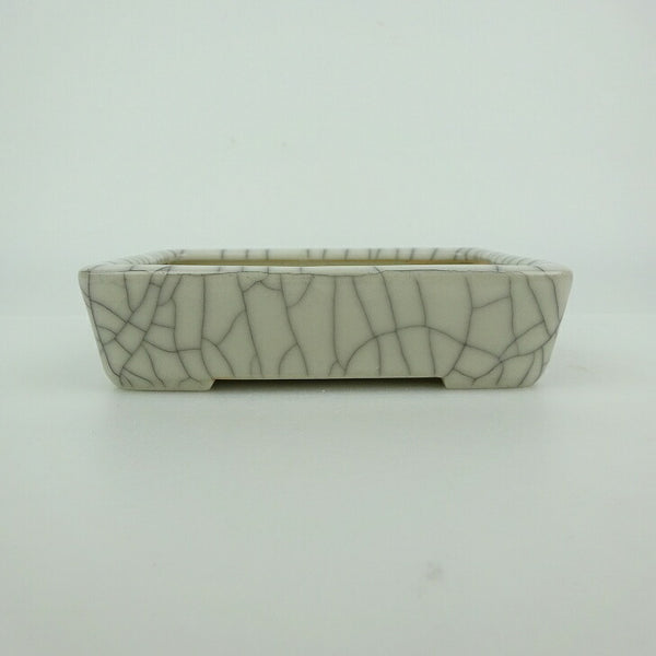 盆栽鉢 青香 小型 長辺 約12.2cm 長方鉢 貫入 釉薬 h1198424577