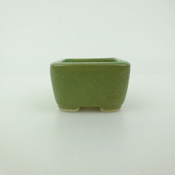 盆栽鉢 青香 豆鉢 長辺 約4.4cm 正方鉢 釉薬 j1198419005