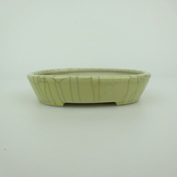盆栽鉢 青香 小鉢 長辺 約10cm 楕円鉢 貫入 釉薬 s1198411045