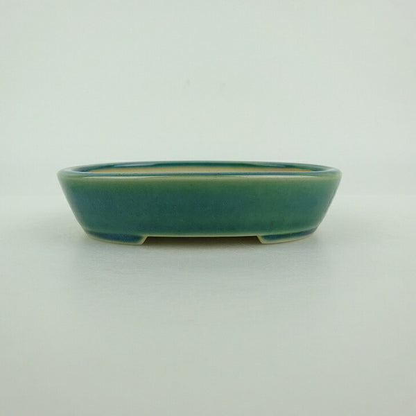 盆栽鉢 青香 小型 長辺 約10cm 楕円鉢 釉薬 e1198408794