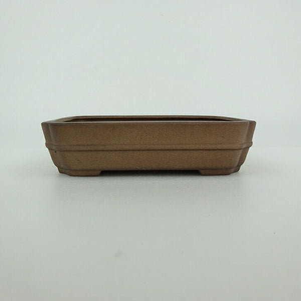 盆栽鉢 青香 小型 長辺 約12.1cm 長方鉢 中帯 隅入 落款なし 泥物 h1198425277