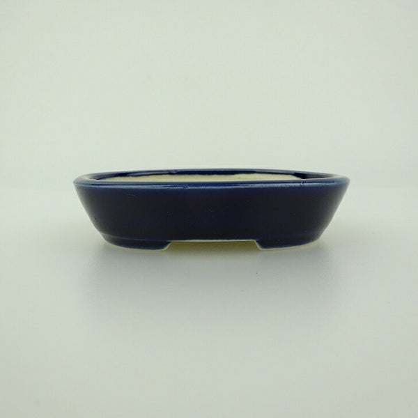 盆栽鉢 青香 小鉢 長辺 約8.7cm 楕円鉢 釉薬 c1198408825
