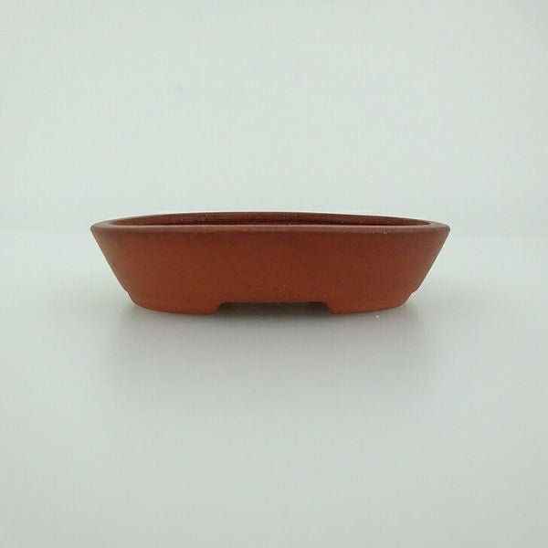 盆栽鉢 青香 小鉢 長辺 約8.3cm 楕円鉢 泥物 b1198419487