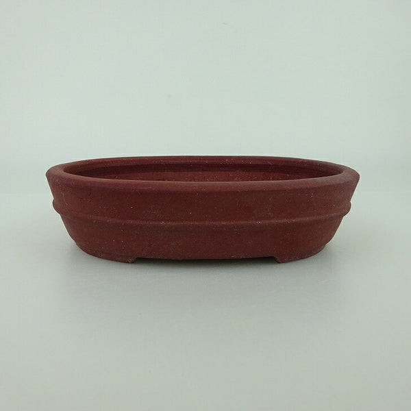 盆栽鉢 青香 小型 長辺 約14.5cm 楕円鉢 中帯 泥物 w1198409626