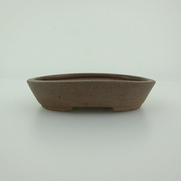 盆栽鉢 青香 小鉢 長辺 約8.2cm 楕円鉢 泥物 q1198415060