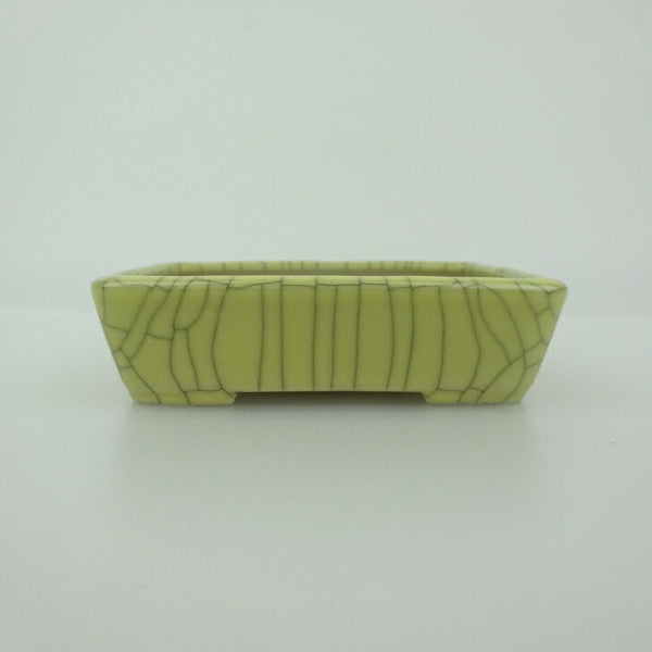 盆栽鉢 青香 小鉢 長辺 約9.5cm 長方鉢 貫入 釉薬 k1198415050