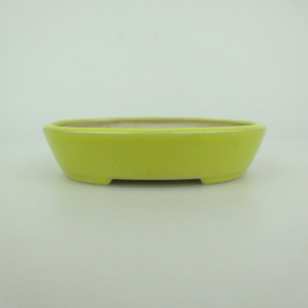 盆栽鉢 青香 小鉢 長辺 約10cm 楕円鉢 釉薬 o1198419945