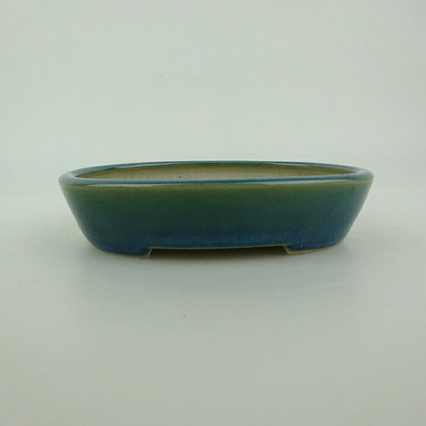 盆栽鉢 青香 小型 長辺 約10cm 楕円鉢 釉薬 d1198421293