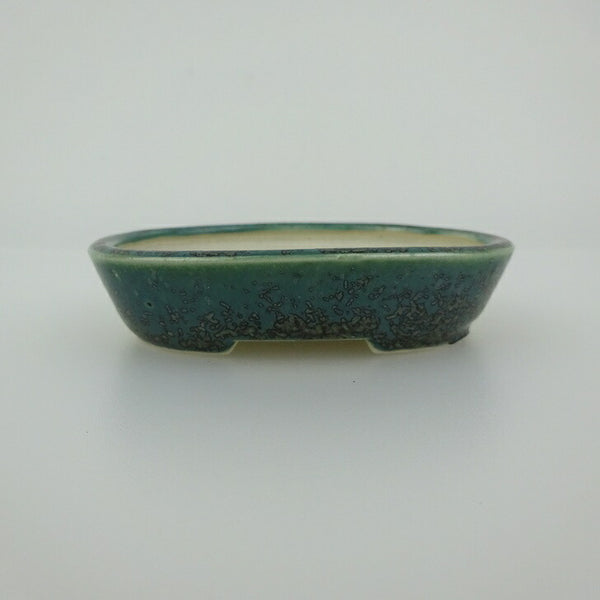 盆栽鉢 青香 小鉢 長辺 約8.4cm 楕円鉢 釉薬 r1198407125