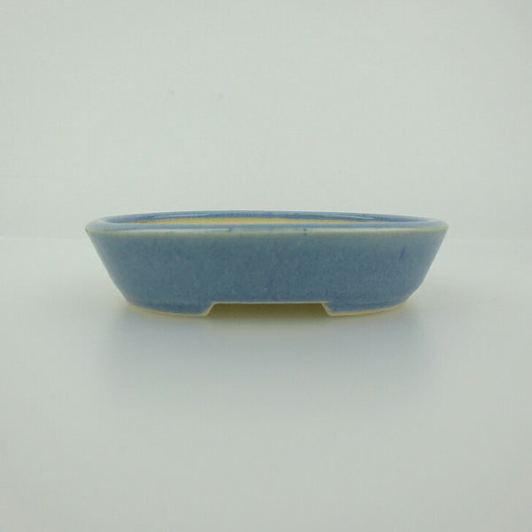 盆栽鉢 青香 小鉢 長辺 約8.5cm 楕円鉢 釉薬 c1198408040