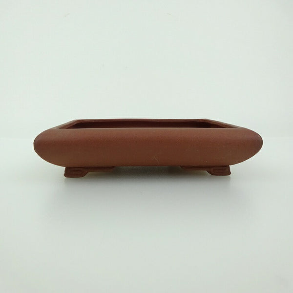 盆栽鉢 青香 小型 長辺 約11.5cm 長方鉢 段足 泥物 f1198407938