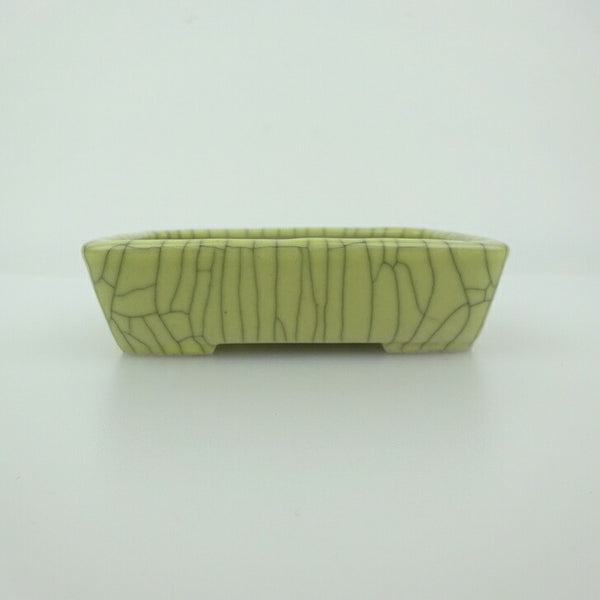 盆栽鉢 青香 小鉢 長辺 約9.4cm 長方鉢 貫入 釉薬 s1198411898