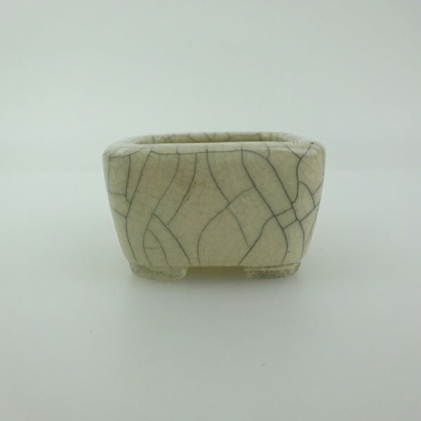 盆栽鉢 青香 豆鉢 長辺 約4.5cm 正方鉢 貫入 釉薬 w1198410928