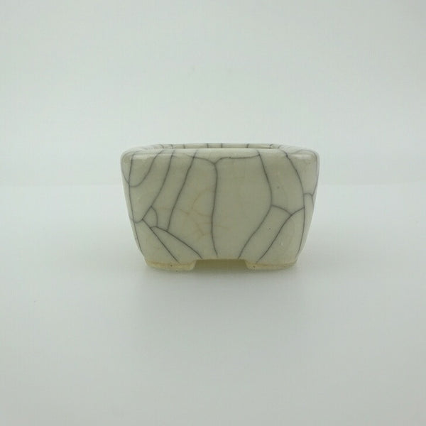 盆栽鉢 青香 豆鉢 長辺 約4.4cm 正方鉢 貫入 釉薬 e1198415821