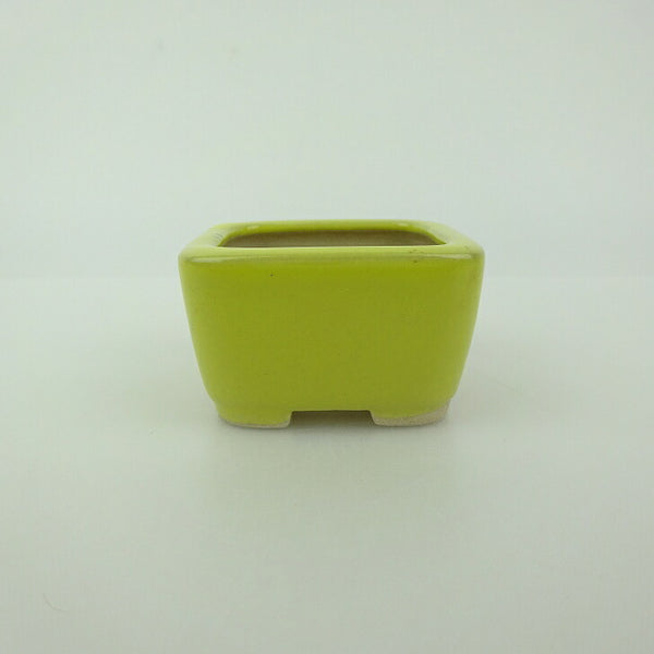 盆栽鉢 青香 豆鉢 長辺 約4.5cm 正方鉢 釉薬 n1198409435