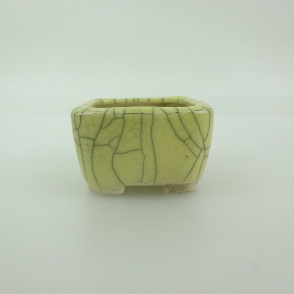 盆栽鉢 青香 豆鉢 長辺 約4.6cm 正方鉢 貫入 釉薬 m1198407919