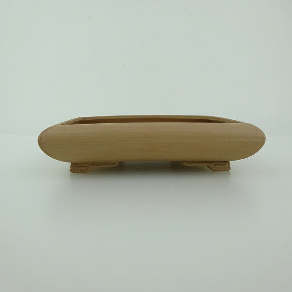 盆栽鉢 青香 小型 長辺 約12cm 長方鉢 段足 泥物 j1198418105