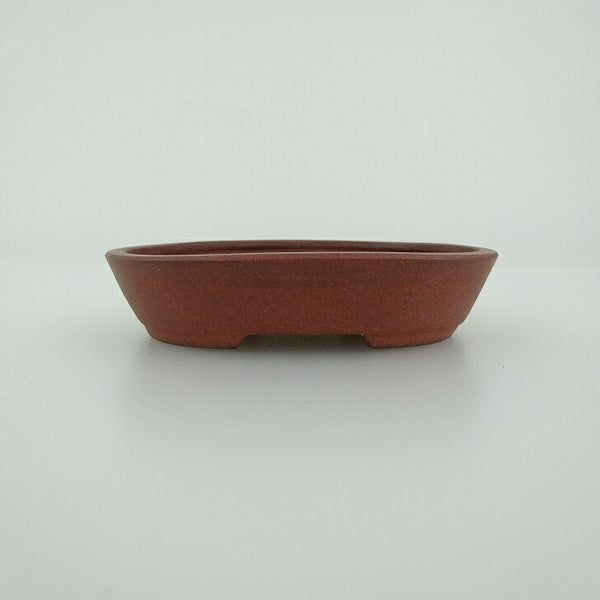 盆栽鉢 青香 小鉢 長辺 約8.1cm 楕円鉢 泥物 u1198430655