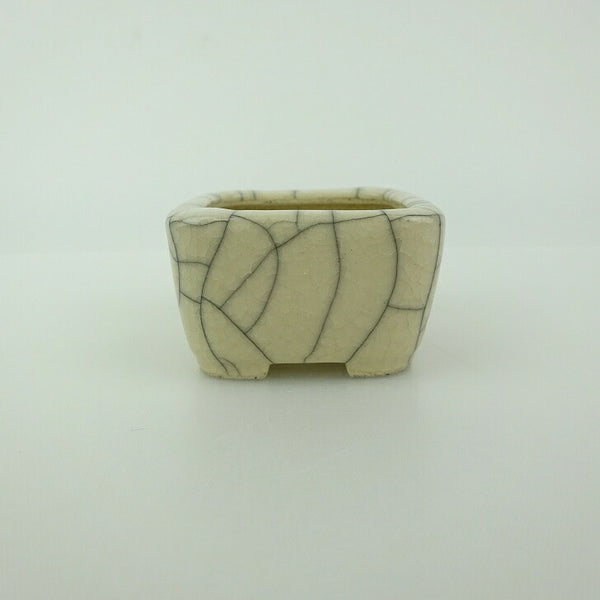 盆栽鉢 青香 豆鉢 長辺 約4.5cm 正方鉢 貫入 釉薬 p1198412296
