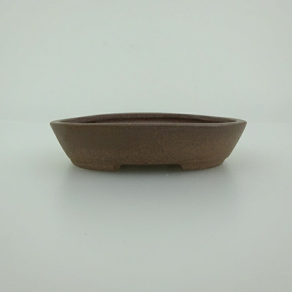 盆栽鉢 青香 小鉢 長辺 約8.2cm 楕円鉢 泥物 s1198417157