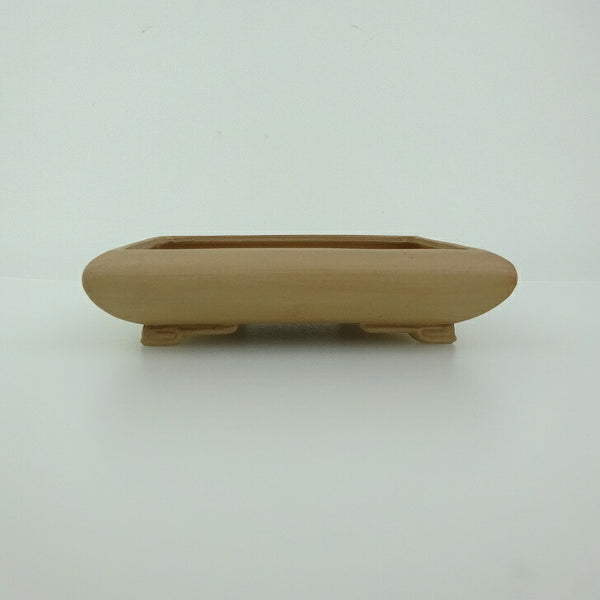 盆栽鉢 青香 小型 長辺 約11.8cm 長方鉢 段足 泥物 q1198416511