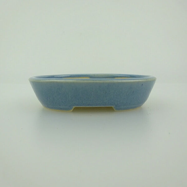 盆栽鉢 青香 小鉢 長辺 約8.5cm 楕円鉢 釉薬 x1198416509