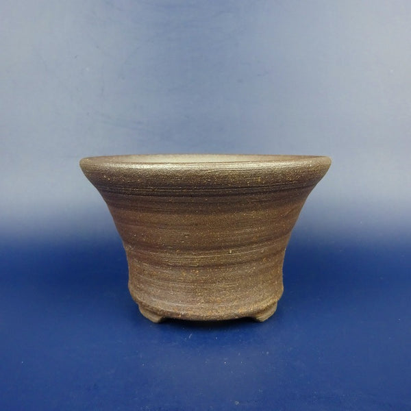 盆栽鉢 角田 なお 小型 長辺 約10.7cm 丸鉢 切足 泥鉢  新品 f1198410775
