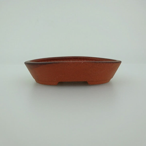 盆栽鉢 青香 小鉢 長辺 約8.3cm 楕円鉢 泥物 1198408159