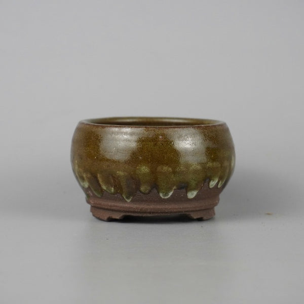 盆栽鉢 陶翠 小鉢 長辺 約8.5cm 丸鉢 釉薬  新品 k1198414260