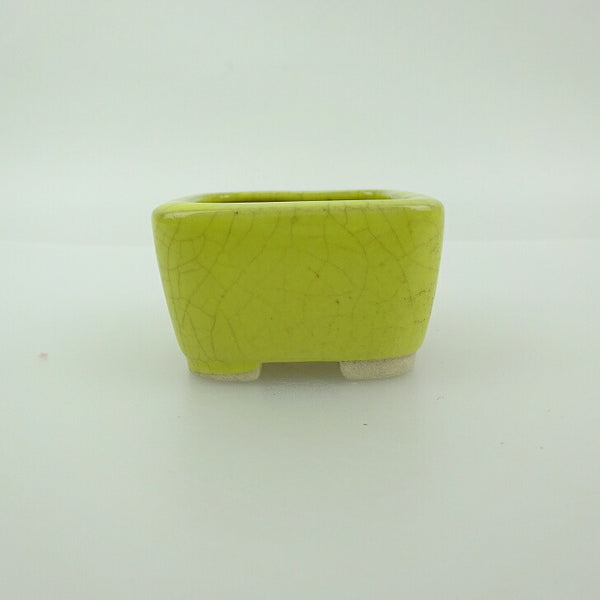 盆栽鉢 青香 豆鉢 長辺 約4.5cm 正方鉢 貫入 釉薬 q1198417266