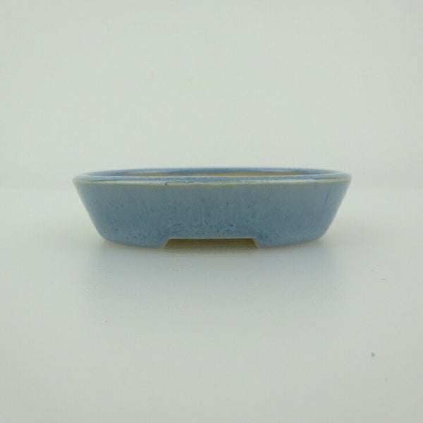 盆栽鉢 青香 小鉢 長辺 約8.3cm 楕円鉢 釉薬 u1198428210