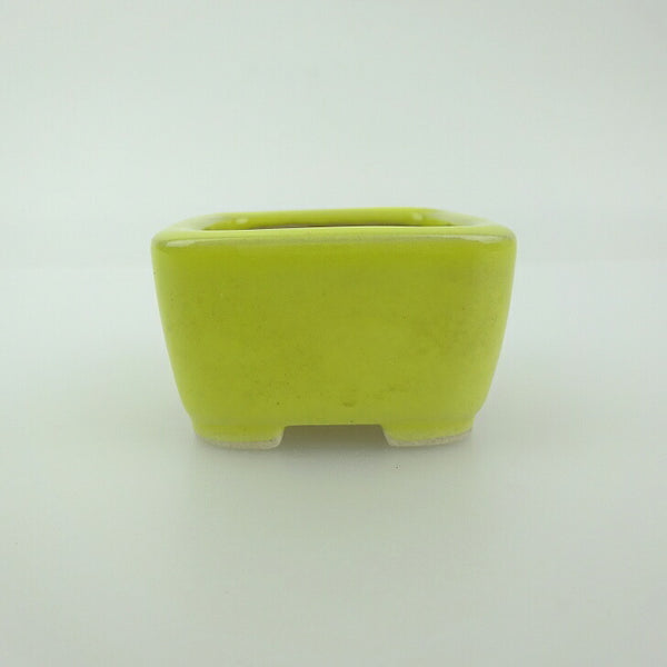 盆栽鉢 青香 豆鉢 長辺 約4.4cm 正方鉢 釉薬 b1198421022