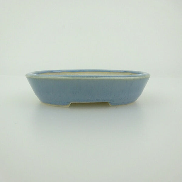盆栽鉢 青香 小鉢 長辺 約8.3cm 楕円鉢 釉薬 v1198439271