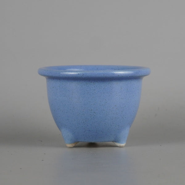 盆栽鉢 落款なし 小鉢 長辺 約 8.7cm 丸鉢 外縁 釉薬  新品 p1198417040