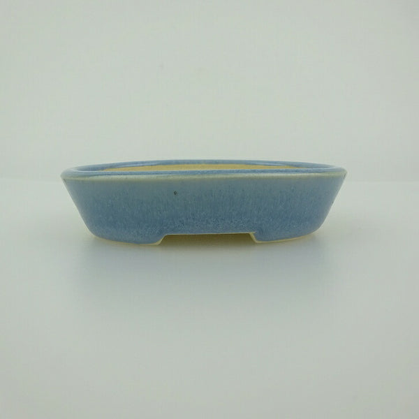 盆栽鉢 青香 小鉢 長辺 約8.4cm 楕円鉢 釉薬 e1198406597