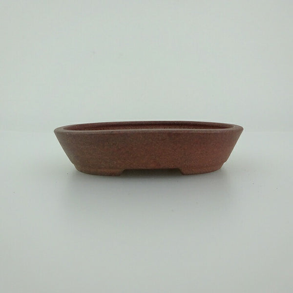 盆栽鉢 青香 小鉢 長辺 約8.2cm 楕円鉢 泥物 u1198431453