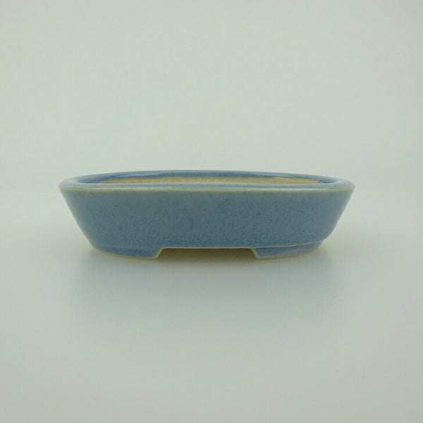 盆栽鉢 青香 小鉢 長辺 約8.5cm 楕円鉢 釉薬 n1198408386