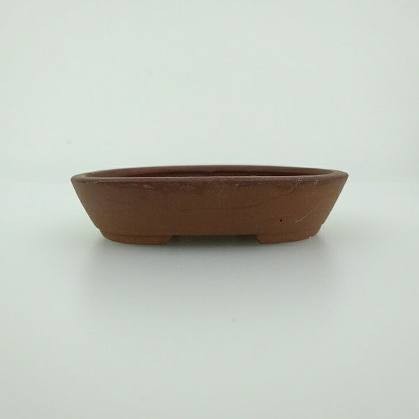 盆栽鉢 青香 小鉢 長辺 約8.3cm 楕円鉢 泥物 j1198419305