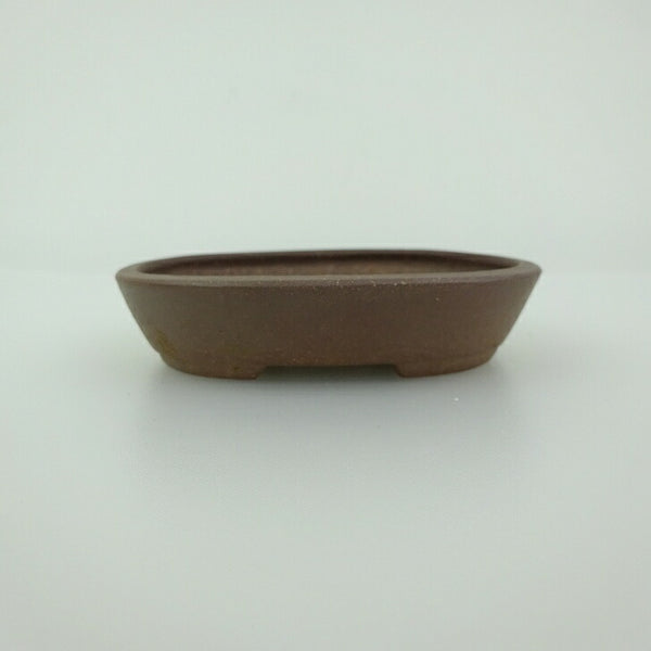 盆栽鉢 青香 小鉢 長辺 約8.2cm 楕円鉢 泥物 t1198411419