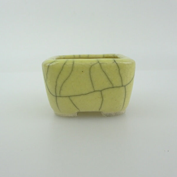 盆栽鉢 青香 豆鉢 長辺 約4.4cm 正方鉢 貫入 釉薬 s1198411582