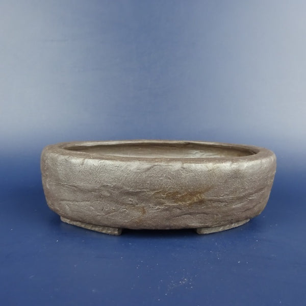 盆栽鉢 夢寿蔵 小型 長辺 約12.5cm 楕円鉢 切足  新品 s1198416911