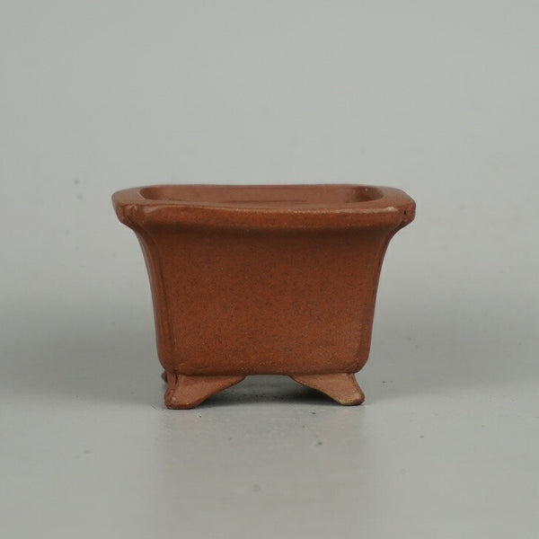 盆栽鉢 常滑 柴勝 小鉢 長辺 約6.5cm 正方鉢 外縁 隅入 泥物  新品 e1198415211