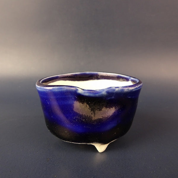 盆栽鉢 基 小鉢 長辺 約5.2cm 変形 丸鉢 釉薬  新品 e1198416557