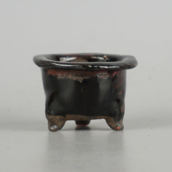 盆栽鉢 元蓉 小鉢 長辺 約 5.3cm 丸鉢 外縁 釉薬 観賞用 d1198426512