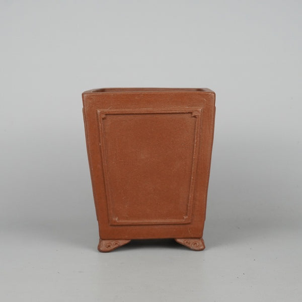 盆栽鉢 常滑 柴勝 小型 高さ 約 14.8cm 正方鉢 雲足 額付 懸崖 泥物  新品 g1198417834