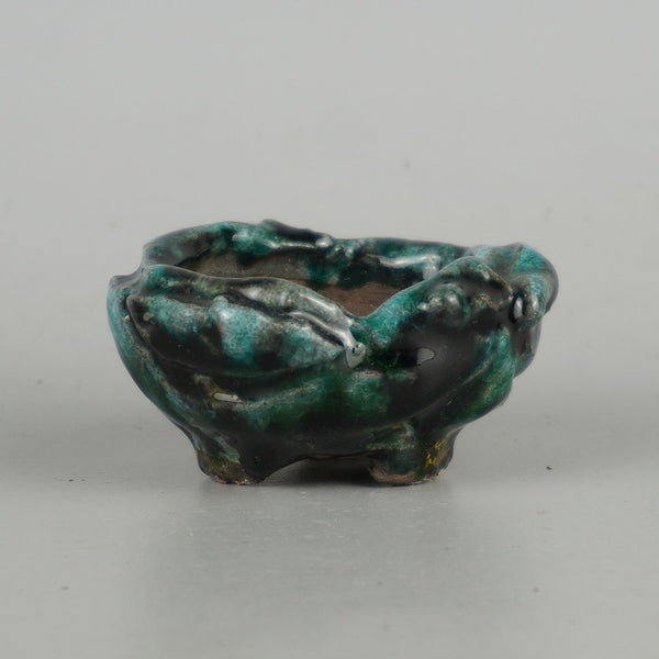 盆栽鉢 元蓉 小鉢 長辺 約 6.7cm 変形 丸鉢 釉薬 観賞用 x1198415061