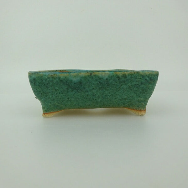 盆栽鉢 ゆうき祥石 小型 長辺 約 11.6cm 長方鉢 釉薬 観賞用  新品 t1198413256