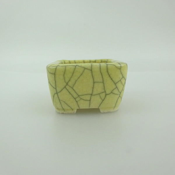 盆栽鉢 青香 豆鉢 長辺 約4.4cm 正方鉢 貫入 釉薬 e1198409999